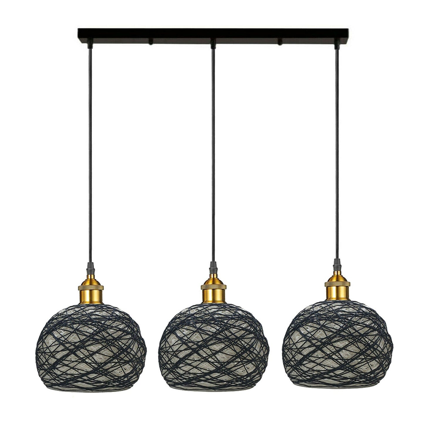 Vintage Wicker Globe Pendant Light