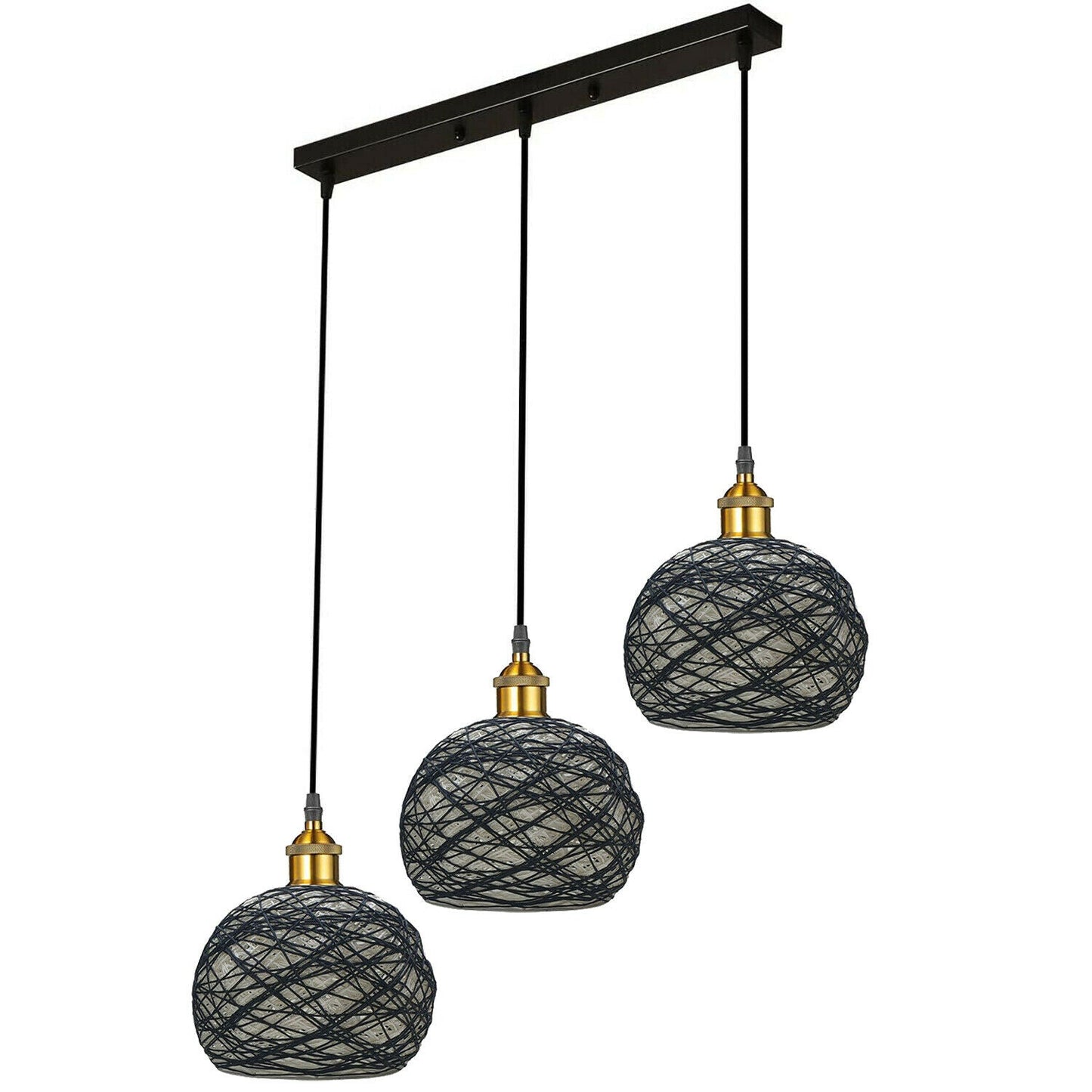 Vintage Wicker Globe Pendant Light