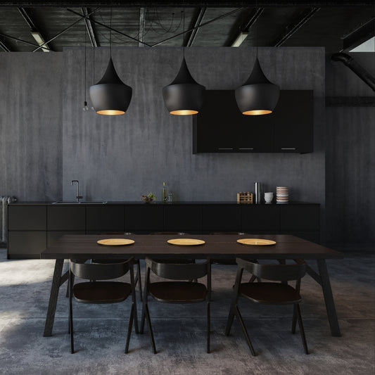 Elisium  - Modern Black Cone Pendant Light (Set of 3)